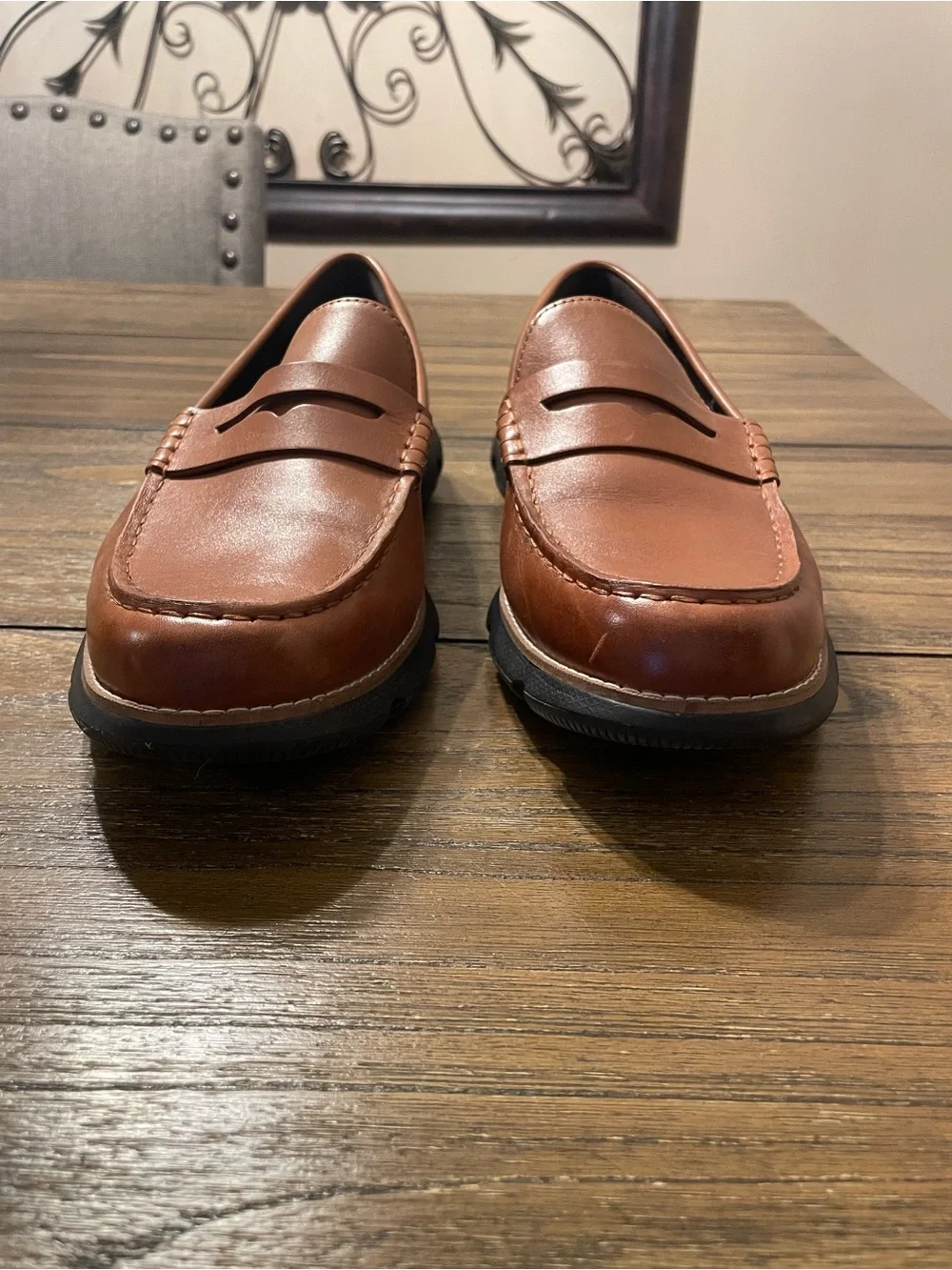 Cole Haan Men's Brown Leather Penny Loafers